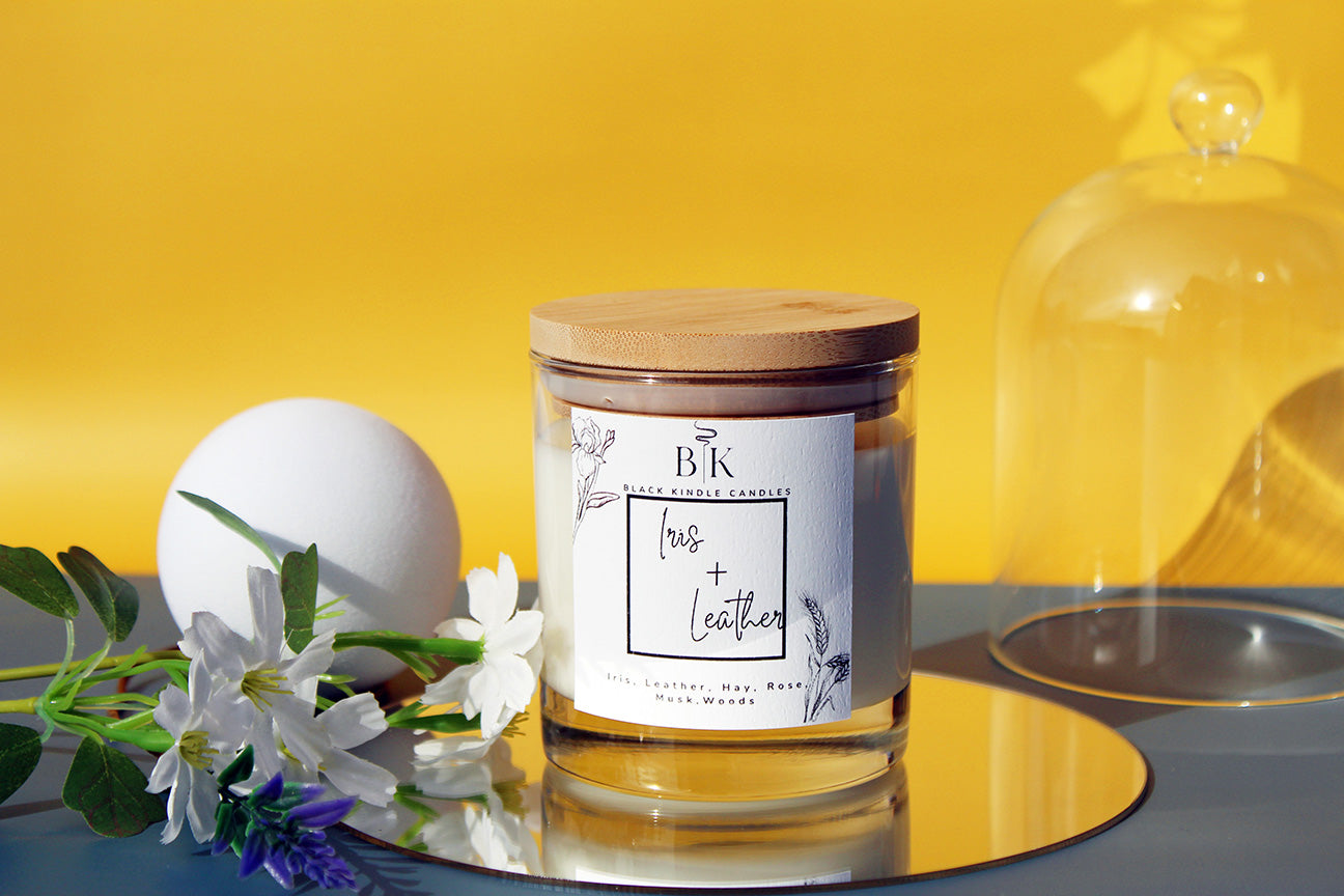 Iris Leather Coconut Wax Candle